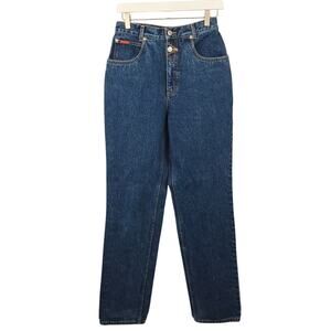 Vintage 90s Lawman High Rise Western Jeans with Concho Button Sides Size 11